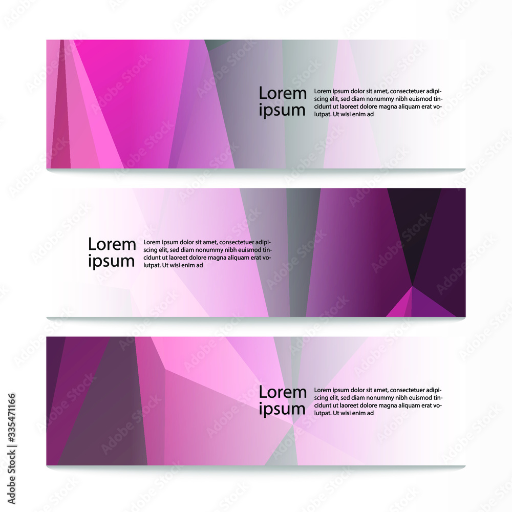 Fototapeta premium Vector abstract geometric design banner web template. Modern design background set. Vector illustration