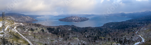 panoramic view of LAKE KUSSHARO in Hokkaido Japan
