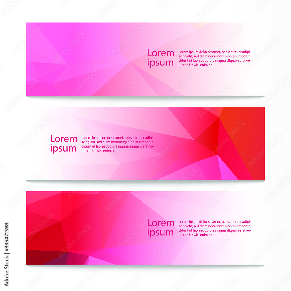 Vector abstract geometric design banner web template. Modern design background set. Vector illustration