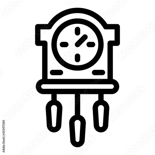 Kinetic pendulum clock icon. Outline kinetic pendulum clock vector icon for web design isolated on white background