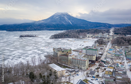 
Aerial view of akan lake Hokkaido in Japan photo