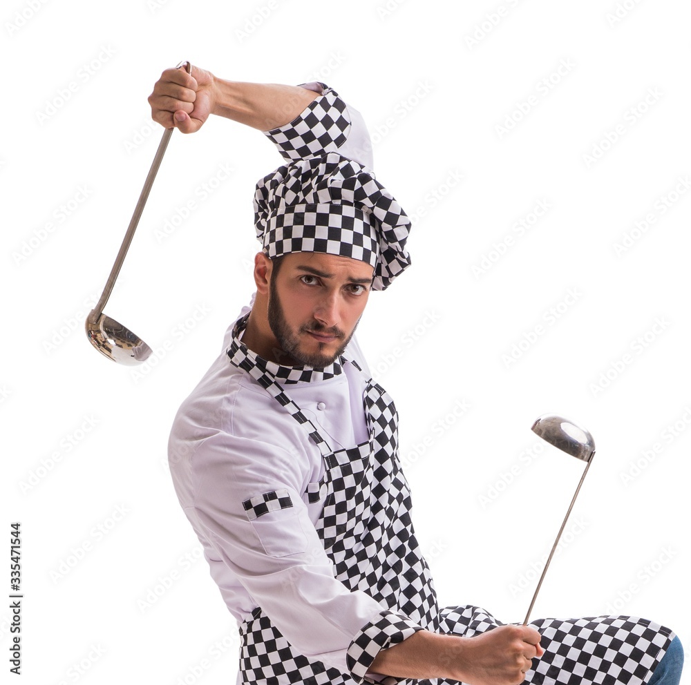 Male cook isolated on the white background Male cook isolated on the white background