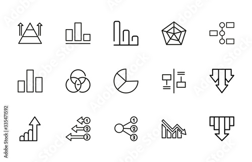 Icon set of chart.