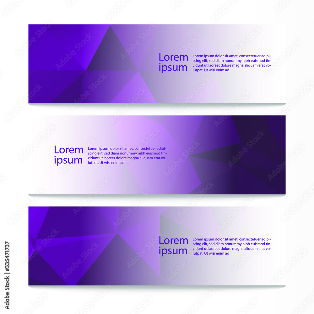 Naklejka premium Vector abstract geometric design banner web template. Modern design background set. Vector illustration