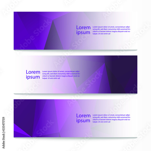 Vector abstract geometric design banner web template. Modern design background set. Vector illustration