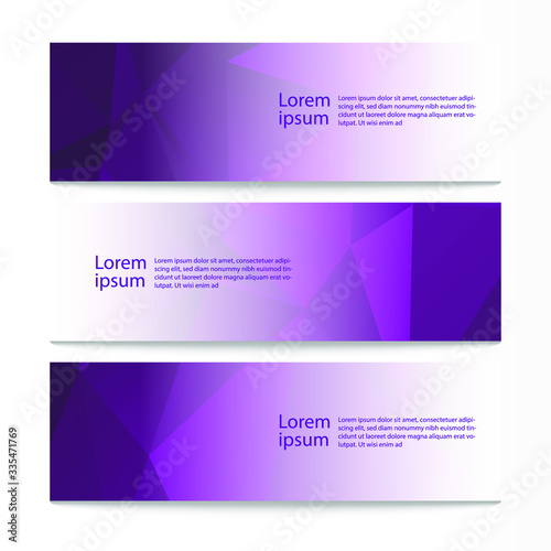 Vector abstract geometric design banner web template. Modern design background set. Vector illustration