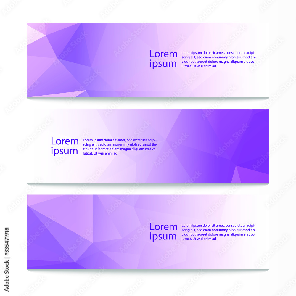 Fototapeta premium Vector abstract geometric design banner web template. Modern design background set. Vector illustration