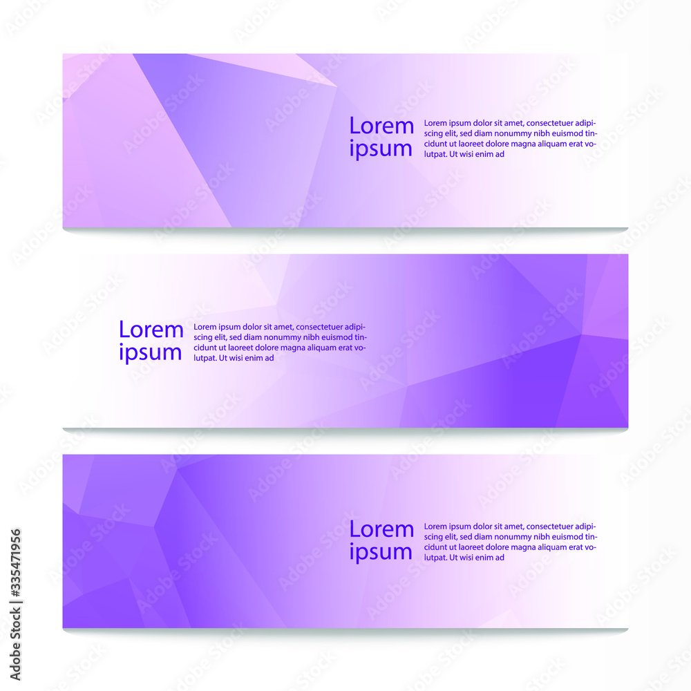 Naklejka premium Vector abstract geometric design banner web template. Modern design background set. Vector illustration