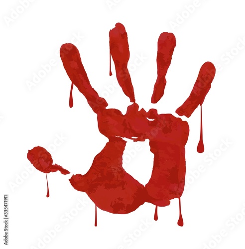 Bloody vector hand print 