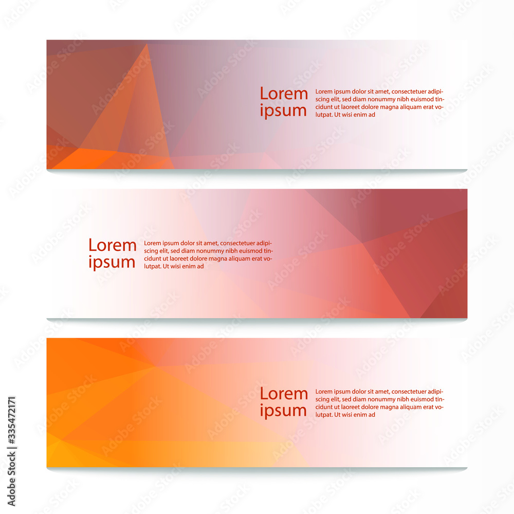 Naklejka premium Vector abstract geometric design banner web template. Modern design background set. Vector illustration