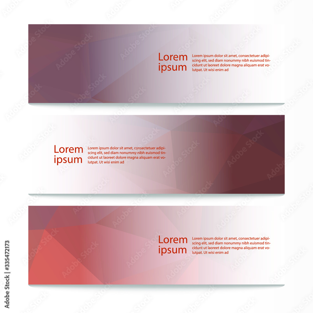 Naklejka premium Vector abstract geometric design banner web template. Modern design background set. Vector illustration