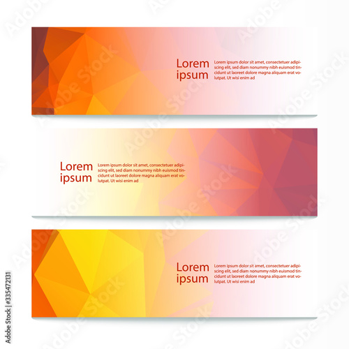 Vector abstract geometric design banner web template. Modern design background set. Vector illustration