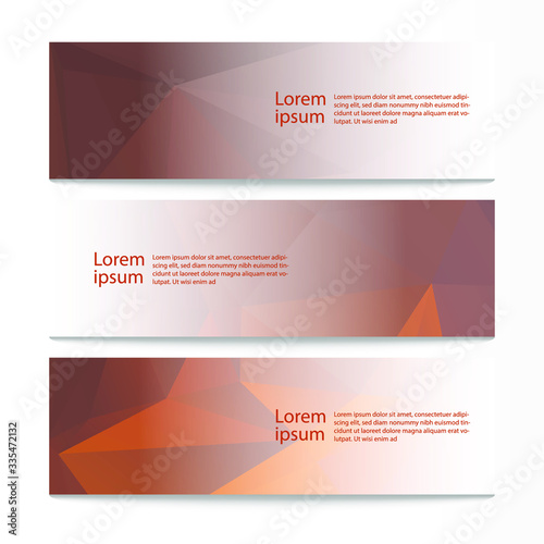 Vector abstract geometric design banner web template. Modern design background set. Vector illustration