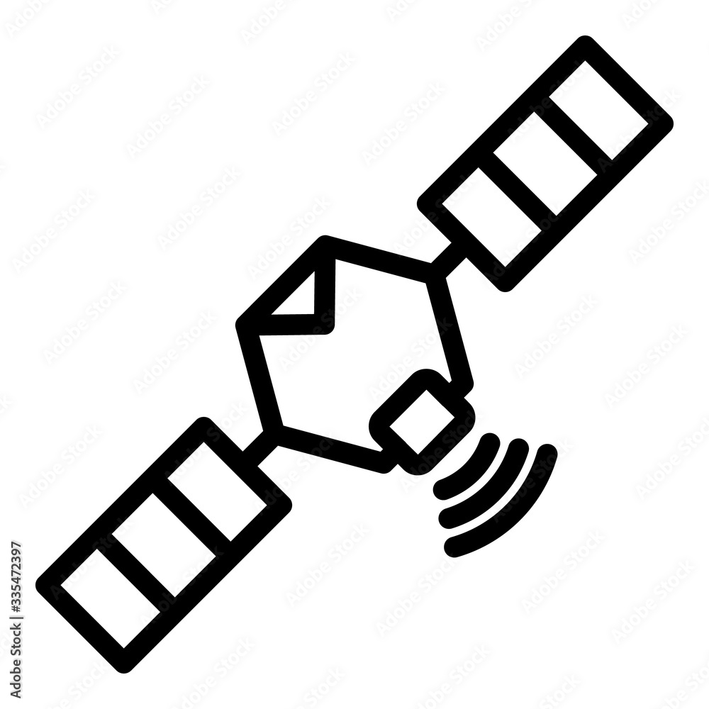 Science satellite icon. Outline science satellite vector icon for web design isolated on white background Science satellite icon. Outline science satellite vector icon for web design isolated on white background