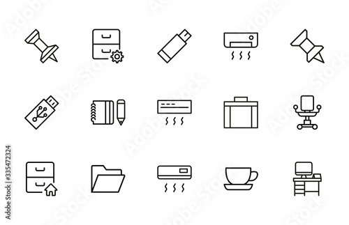 Icon set of office.