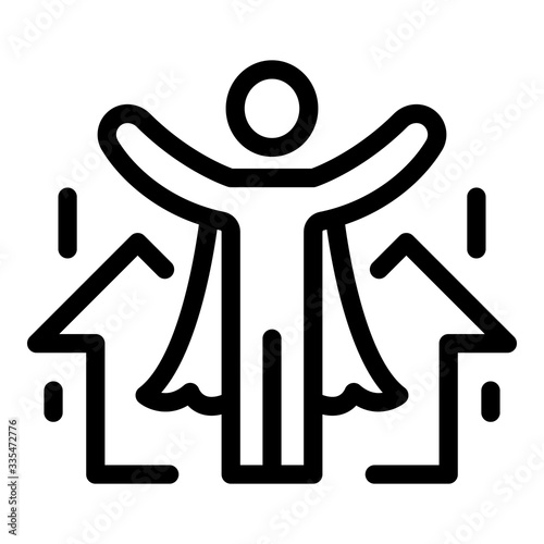 No gravity superhero icon. Outline no gravity superhero vector icon for web design isolated on white background