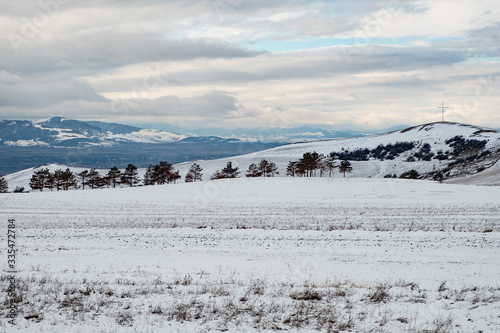 Georgia country side in winter season at Gudauri