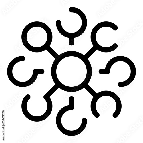 Gravity icon. Outline gravity vector icon for web design isolated on white background