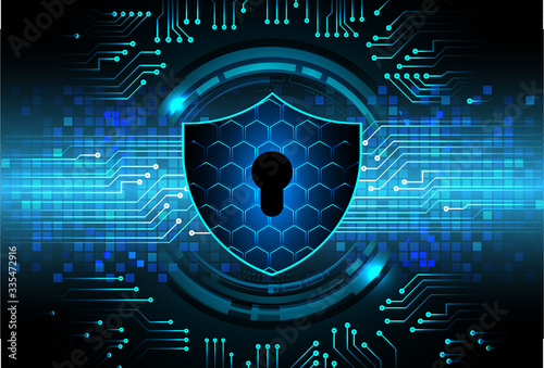 Closed Padlock on digital background, cyber security