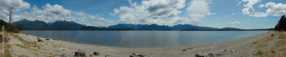 Lake Manapouri in Fiordland National Park in Southland on South Island of New Zealand
Lake Manapouri in Fiordland National Park in Southland on South Island of New Zealand
