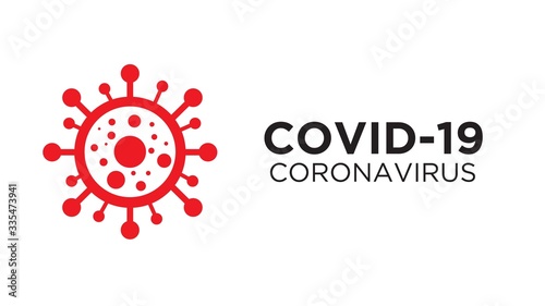 Red Virus Covid19 Coronavirus 4K Banner Size Isolated White Background