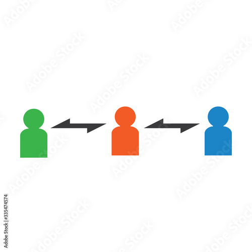 Social distancing icon vector illustration