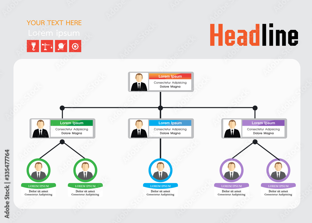 Organization Chart Infographics , vector design Organization Chart Infographics , vector design