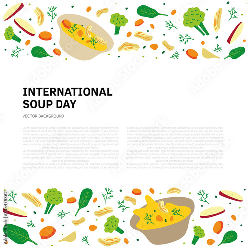Hand drawn vector illustration of chicken soup