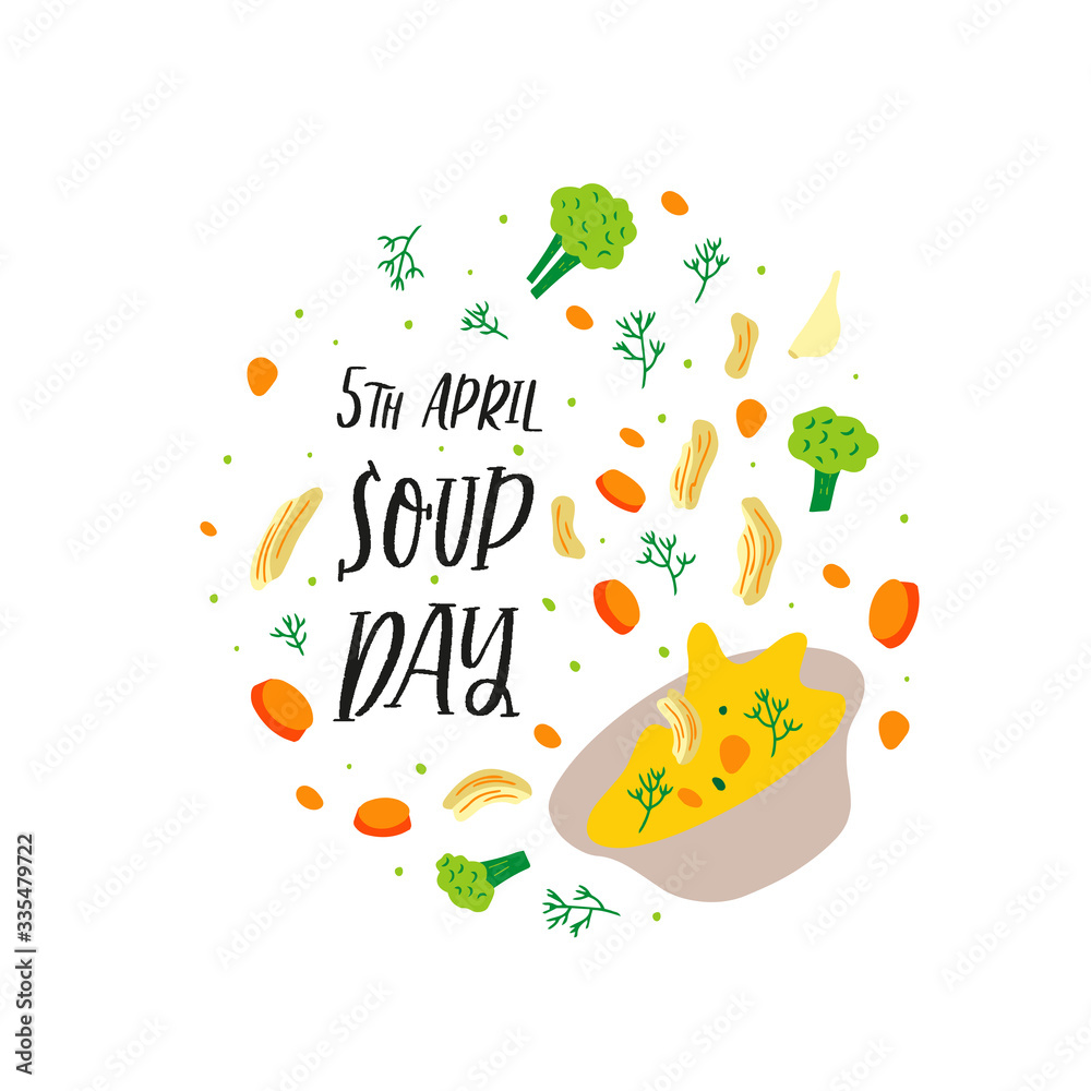 Hand drawn vector illustration of chicken soup Hand drawn vector illustration of chicken soup