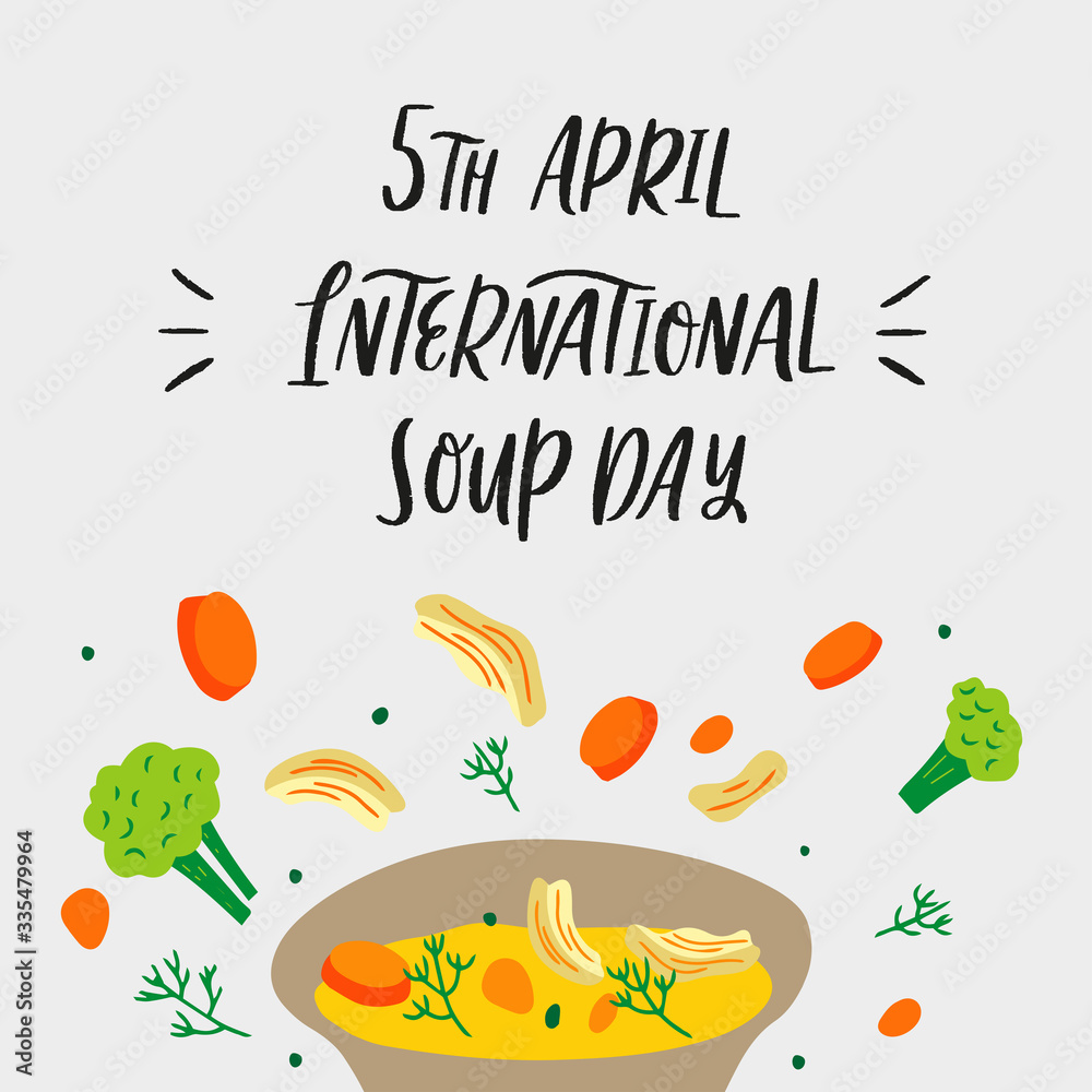 Naklejka premium Hand drawn vector illustration of chicken soup