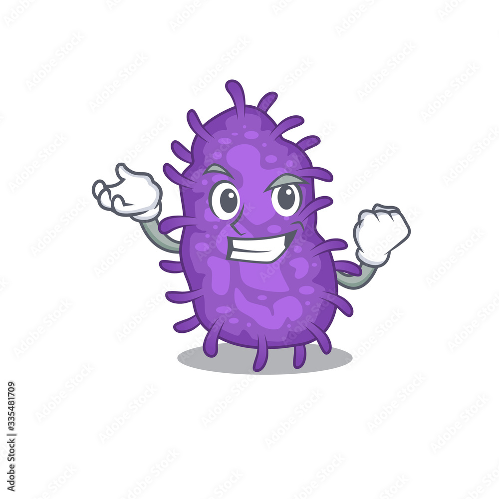 A dazzling bacteria bacilli mascot design concept with happy face