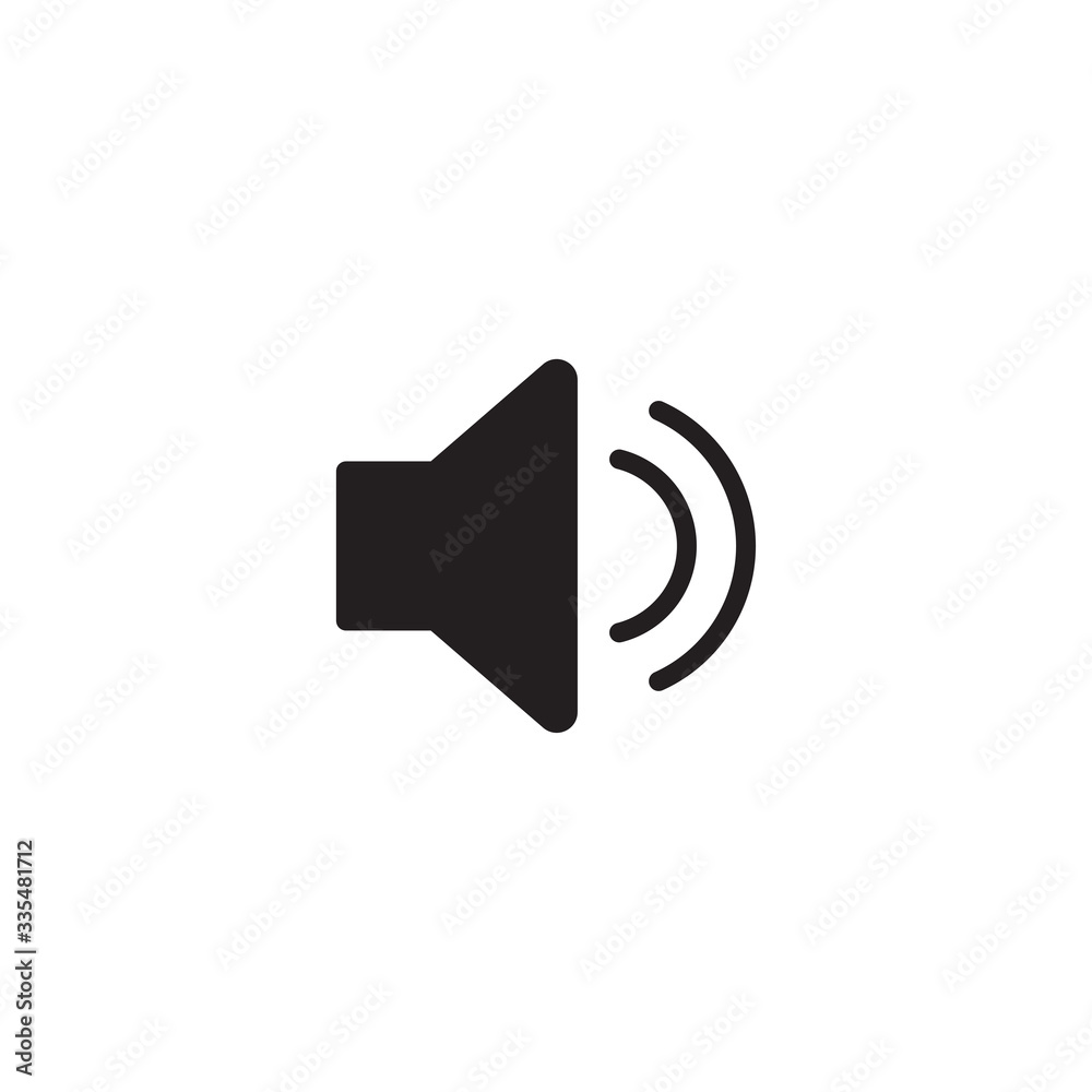 Speaker Icon Vector. Audio speaker volume or music speaker volume on flat vector icon for apps and websites Speaker Icon Vector. Audio speaker volume or music speaker volume on flat vector icon for apps and websites