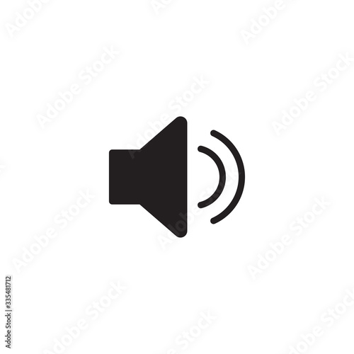 Speaker Icon Vector. Audio speaker volume or music speaker volume on flat vector icon for apps and websites