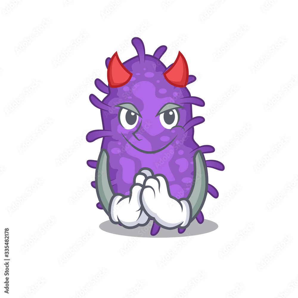 Bacteria bacilli dressed as devil cartoon character design style Bacteria bacilli dressed as devil cartoon character design style