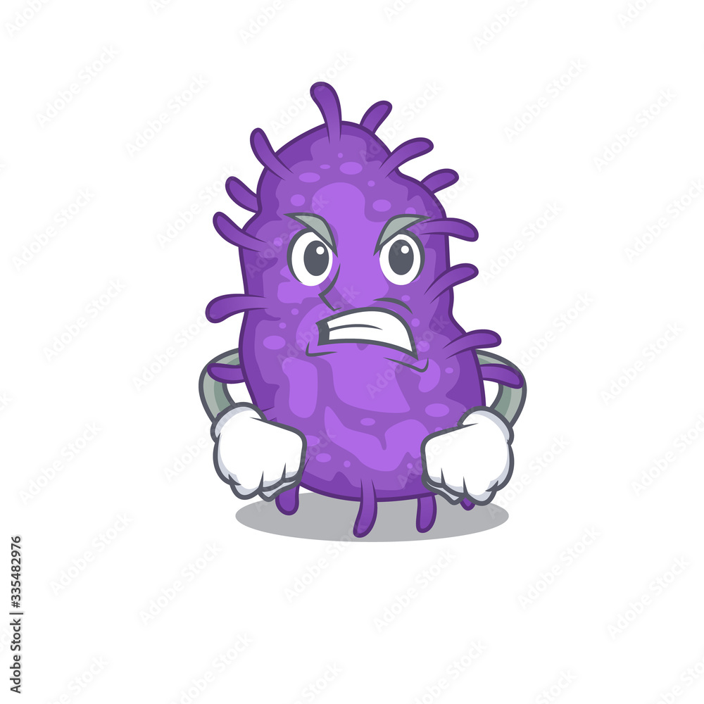Mascot design concept of bacteria bacilli with angry face