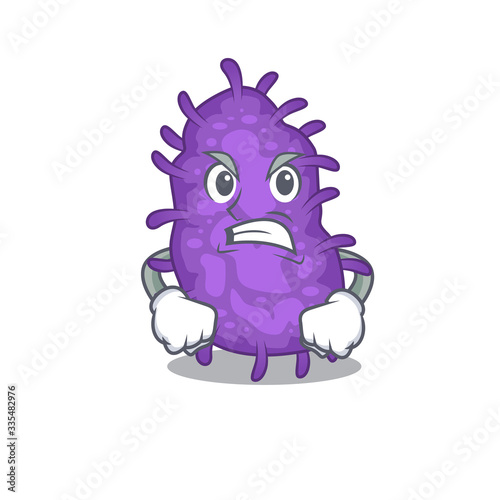Mascot design concept of bacteria bacilli with angry face