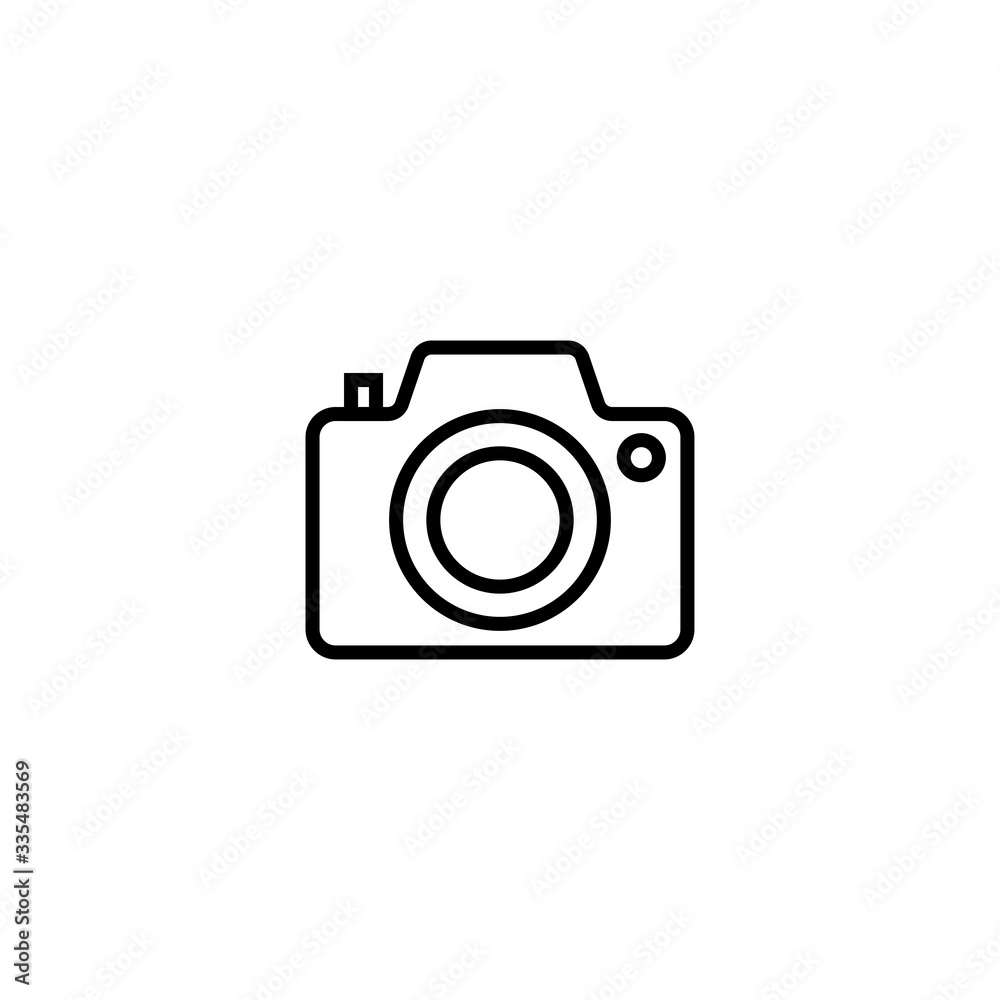 Camera Icon in trendy flat style isolated on white background. Photo sign. Photograph, photographer, flash, device, shot symbol