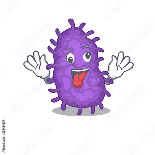 A cartoon design of bacteria bacilli having a crazy face