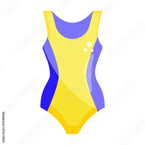 Flat icon of sleeveless frock, ladies fashion wear 