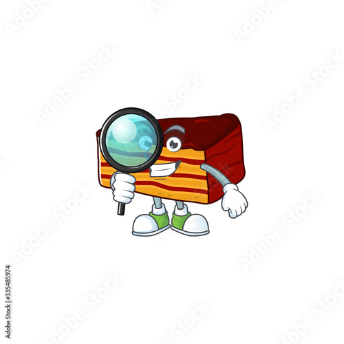 Smart Detective of dobos torte cartoon character design concept