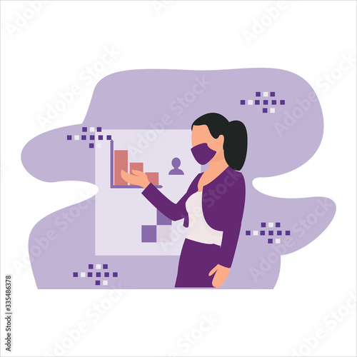 Flat Vector Illustration Background Concept Style Isolated Corona Virus.