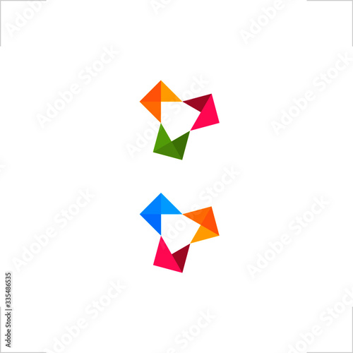  abstract gathering shape logo modern design