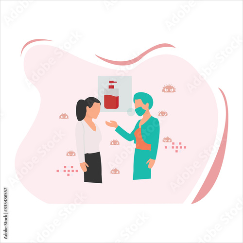 Flat Vector Illustration Background Concept Style Isolated Corona Virus..