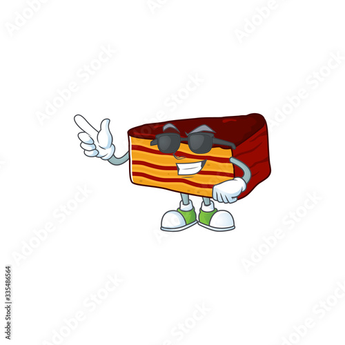 Super cute dobos torte cartoon character wearing black glasses