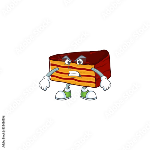 Mascot design style of dobos torte with angry face