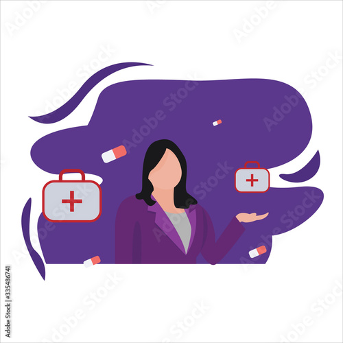 Flat Vector Illustration Background Concept Style Isolated Corona Virus.