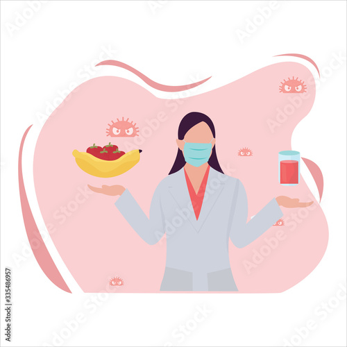 Flat Vector Illustration Background Concept Style Isolated Corona Virus.