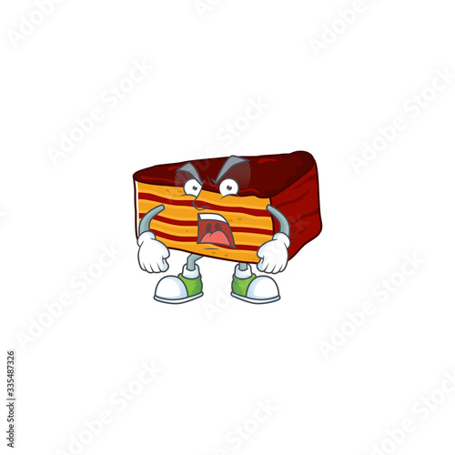 Dobos torte cartoon character design with mad face