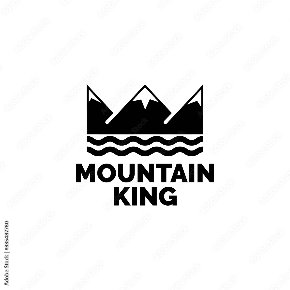 Mountain king illustration logo design symbol vector template