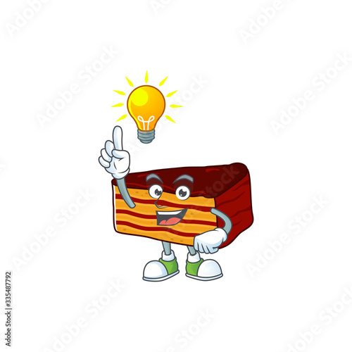 A genius dobos torte mascot character design have an idea